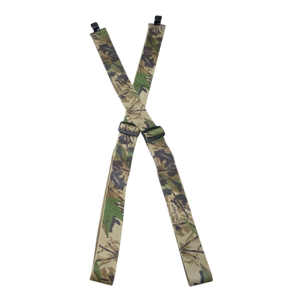 Real Tree Suspenders Camouflage Adjustable Clip On 1.5" Wide ‎ Hunting XL Green